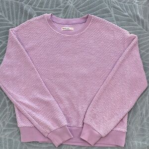 Marine Layer Lilac Birdseye Textured Crew Neck Sweater